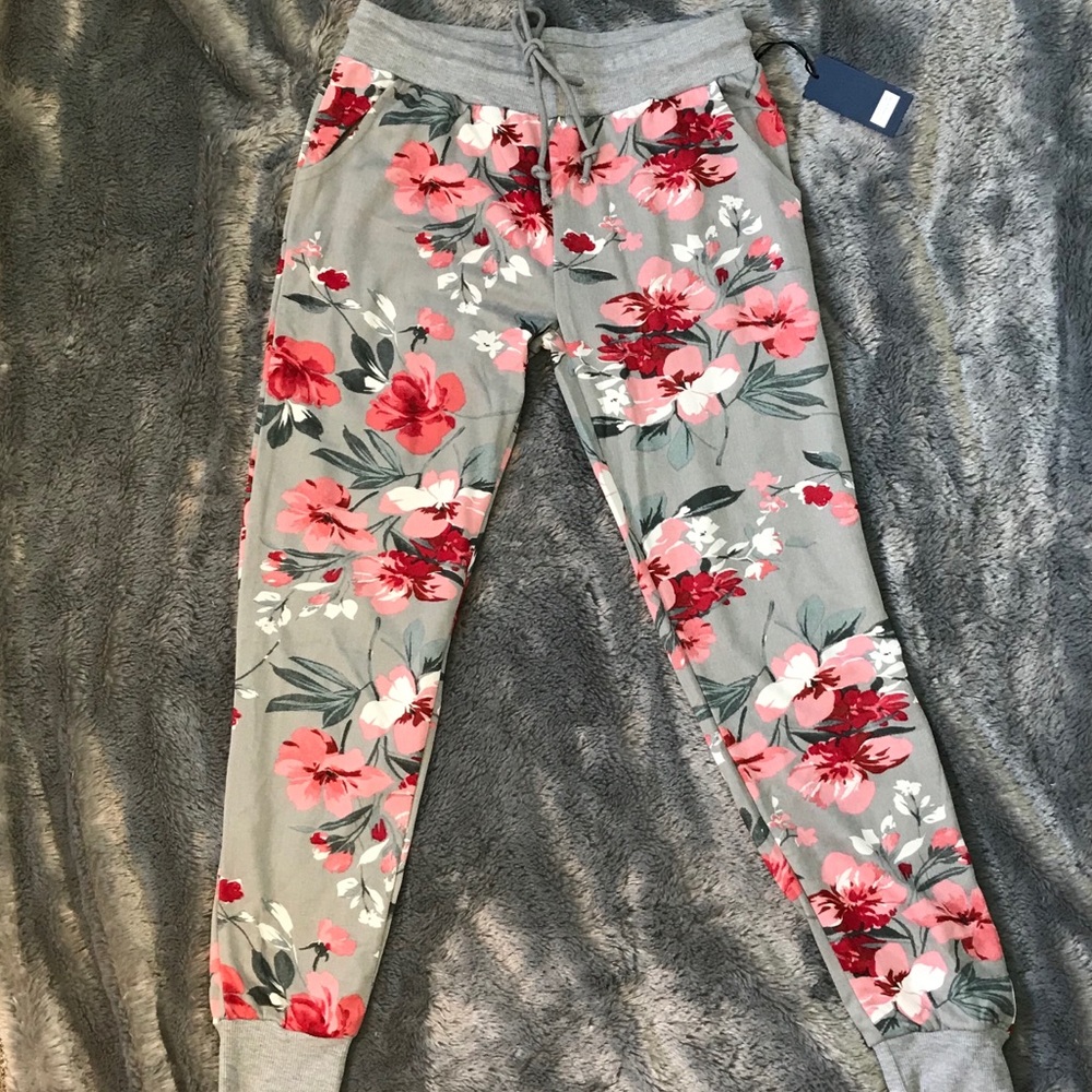 French Terry Floral Joggers